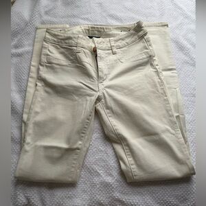 Cream Straight-Leg Jeans